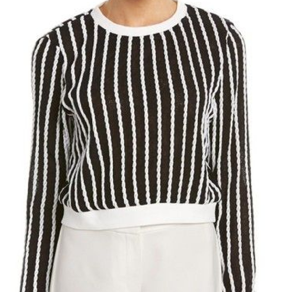 English Factory Black & White Crop Sweater…
